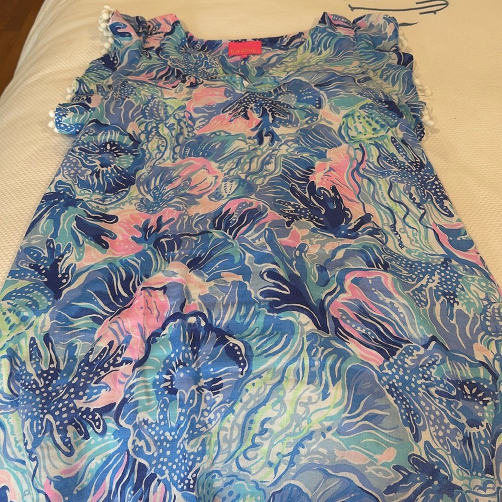 Lilly Pulitzer Blue and Pink Floral Dress